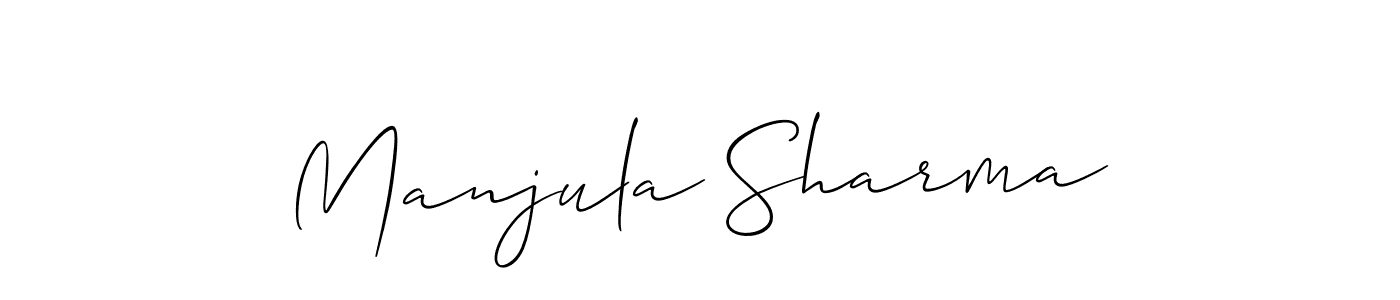 It looks lik you need a new signature style for name Manjula Sharma. Design unique handwritten (Allison_Script) signature with our free signature maker in just a few clicks. Manjula Sharma signature style 2 images and pictures png