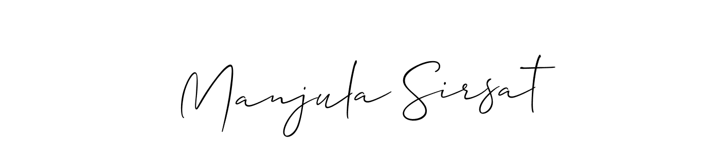 Allison_Script is a professional signature style that is perfect for those who want to add a touch of class to their signature. It is also a great choice for those who want to make their signature more unique. Get Manjula Sirsat name to fancy signature for free. Manjula Sirsat signature style 2 images and pictures png