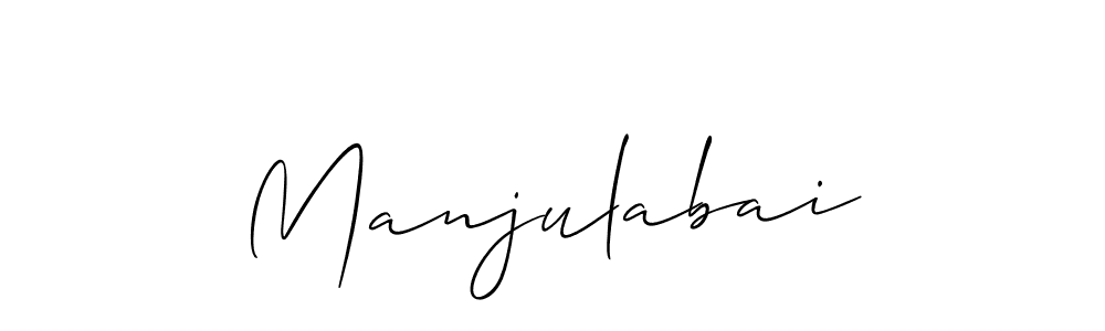 Design your own signature with our free online signature maker. With this signature software, you can create a handwritten (Allison_Script) signature for name Manjulabai. Manjulabai signature style 2 images and pictures png