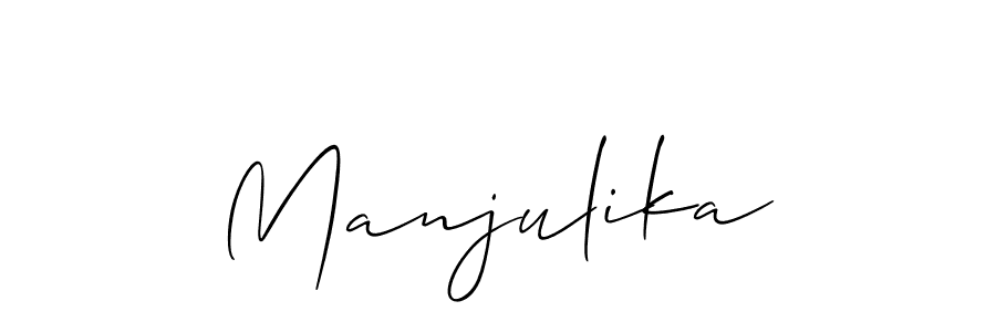 Manjulika stylish signature style. Best Handwritten Sign (Allison_Script) for my name. Handwritten Signature Collection Ideas for my name Manjulika. Manjulika signature style 2 images and pictures png