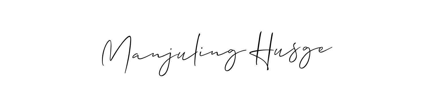 Also You can easily find your signature by using the search form. We will create Manjuling Husge name handwritten signature images for you free of cost using Allison_Script sign style. Manjuling Husge signature style 2 images and pictures png