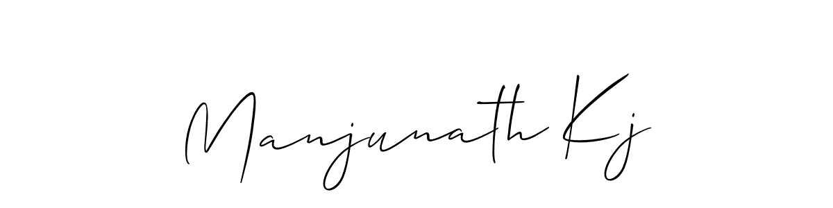 Make a beautiful signature design for name Manjunath Kj. With this signature (Allison_Script) style, you can create a handwritten signature for free. Manjunath Kj signature style 2 images and pictures png