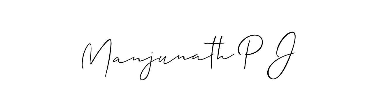 How to make Manjunath P J name signature. Use Allison_Script style for creating short signs online. This is the latest handwritten sign. Manjunath P J signature style 2 images and pictures png