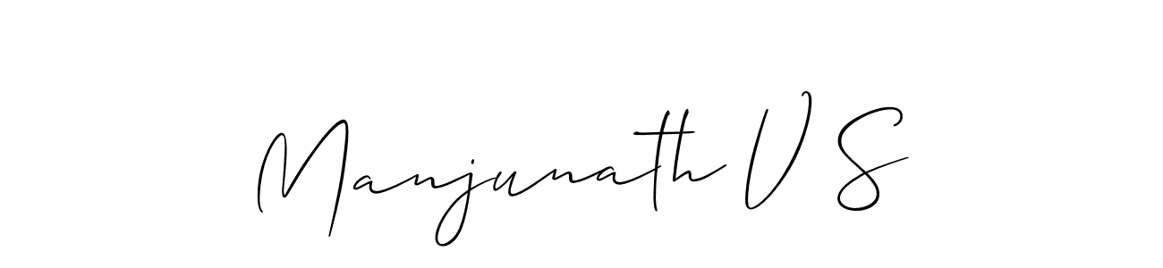 How to make Manjunath V S signature? Allison_Script is a professional autograph style. Create handwritten signature for Manjunath V S name. Manjunath V S signature style 2 images and pictures png