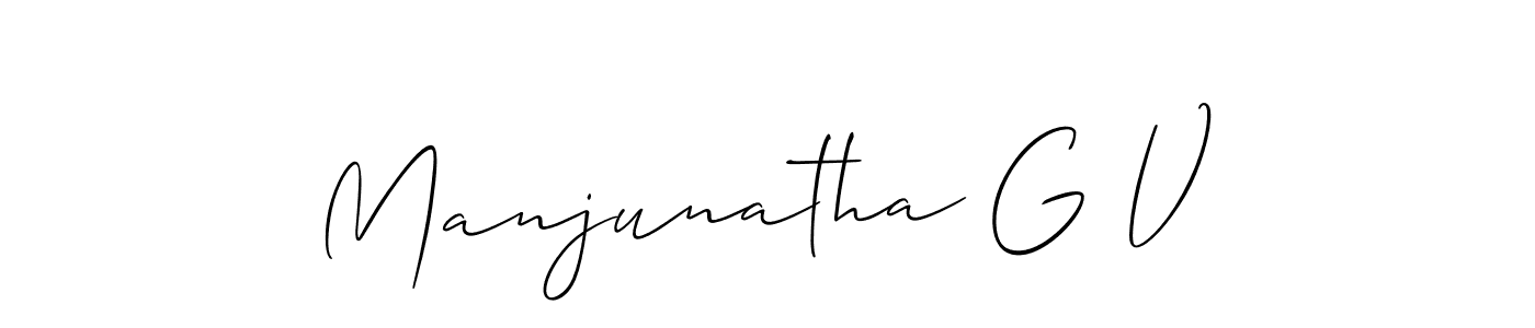 How to make Manjunatha G V signature? Allison_Script is a professional autograph style. Create handwritten signature for Manjunatha G V name. Manjunatha G V signature style 2 images and pictures png