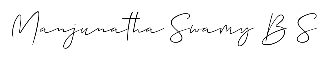 The best way (Allison_Script) to make a short signature is to pick only two or three words in your name. For converting this name Manjunatha Swamy B S. Manjunatha Swamy B S signature style 2 images and pictures png