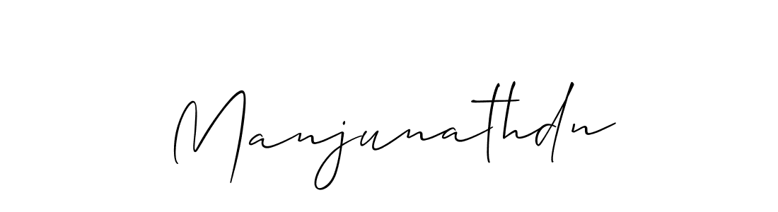 Design your own signature with our free online signature maker. With this signature software, you can create a handwritten (Allison_Script) signature for name Manjunathdn. Manjunathdn signature style 2 images and pictures png