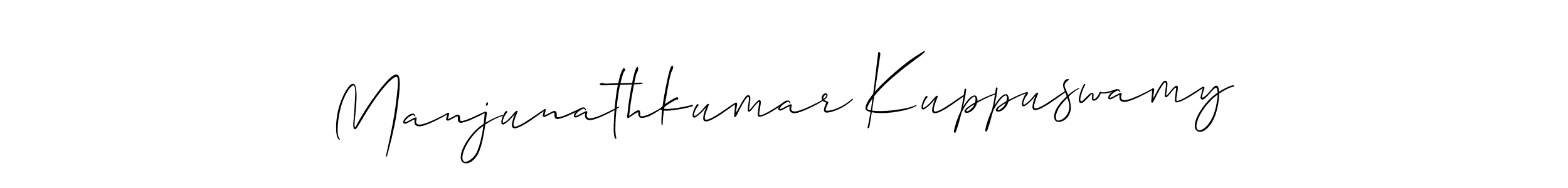 This is the best signature style for the Manjunathkumar Kuppuswamy name. Also you like these signature font (Allison_Script). Mix name signature. Manjunathkumar Kuppuswamy signature style 2 images and pictures png