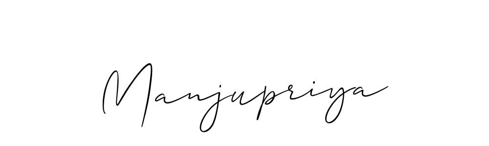 Make a beautiful signature design for name Manjupriya. With this signature (Allison_Script) style, you can create a handwritten signature for free. Manjupriya signature style 2 images and pictures png