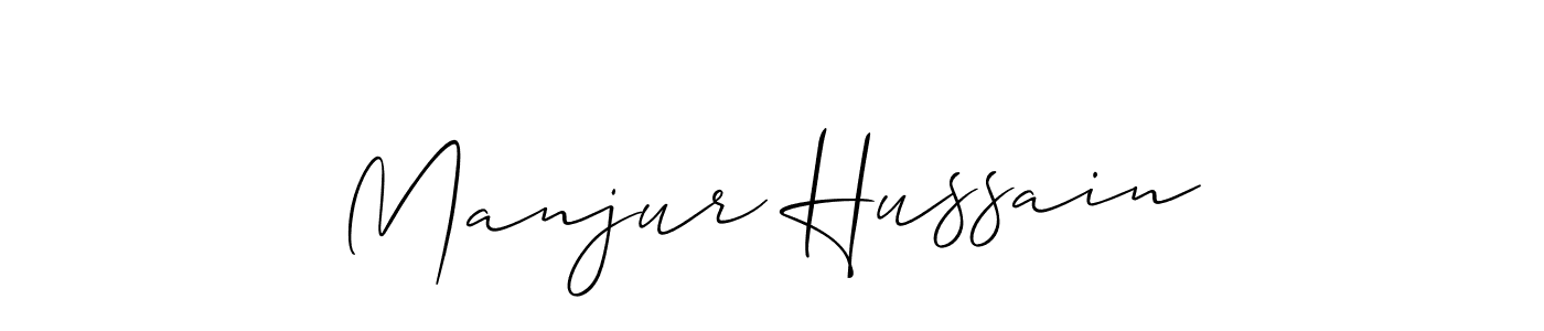 The best way (Allison_Script) to make a short signature is to pick only two or three words in your name. The name Manjur Hussain include a total of six letters. For converting this name. Manjur Hussain signature style 2 images and pictures png