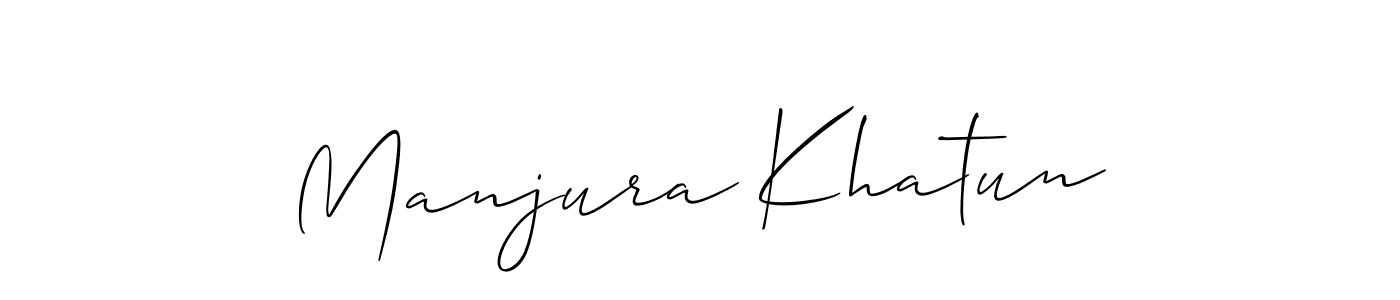 You should practise on your own different ways (Allison_Script) to write your name (Manjura Khatun) in signature. don't let someone else do it for you. Manjura Khatun signature style 2 images and pictures png