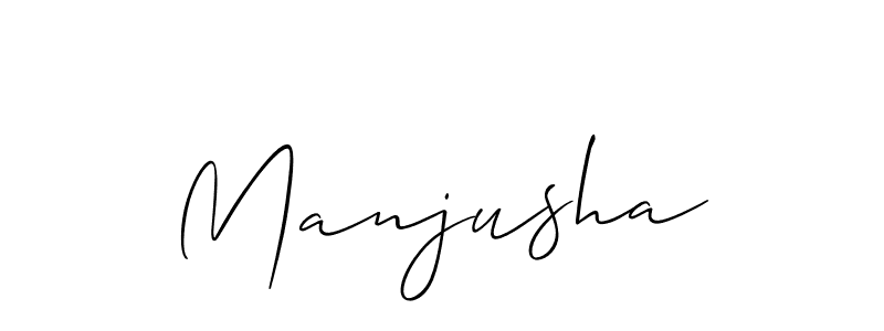 Design your own signature with our free online signature maker. With this signature software, you can create a handwritten (Allison_Script) signature for name Manjusha. Manjusha signature style 2 images and pictures png