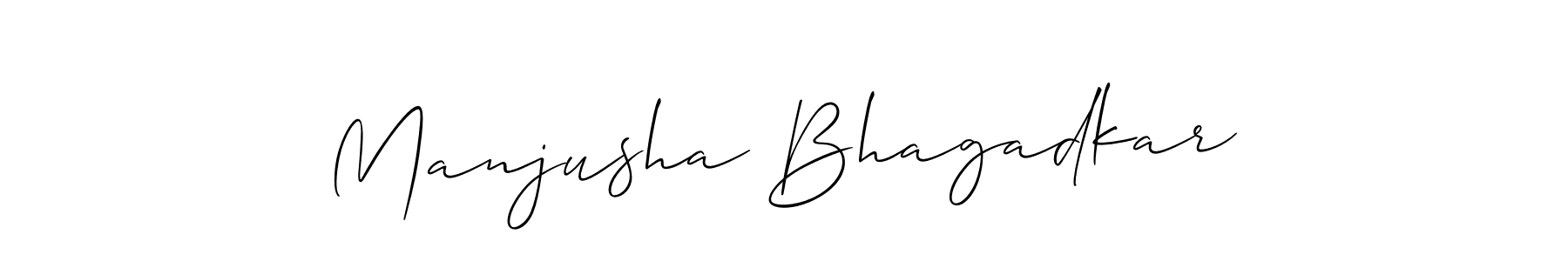 Also we have Manjusha Bhagadkar name is the best signature style. Create professional handwritten signature collection using Allison_Script autograph style. Manjusha Bhagadkar signature style 2 images and pictures png