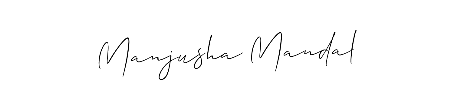 Allison_Script is a professional signature style that is perfect for those who want to add a touch of class to their signature. It is also a great choice for those who want to make their signature more unique. Get Manjusha Mandal name to fancy signature for free. Manjusha Mandal signature style 2 images and pictures png