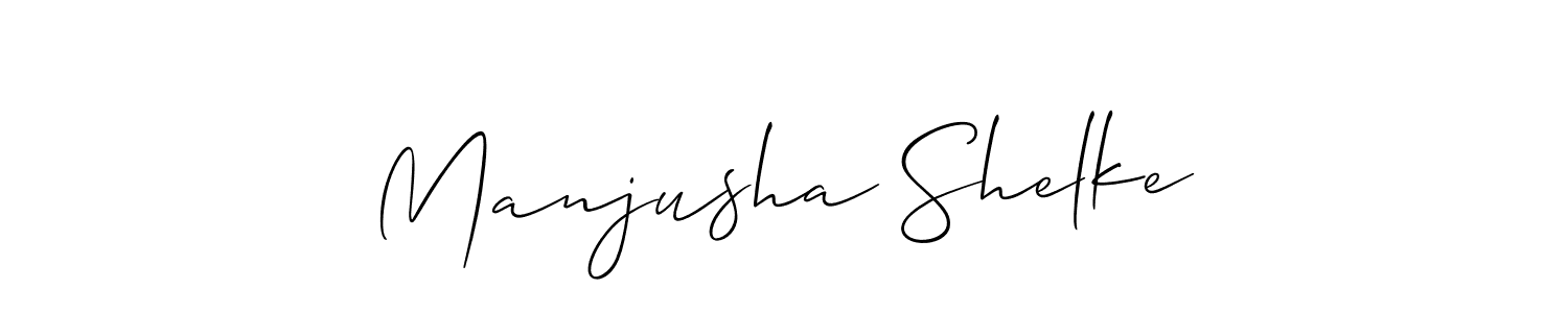 Similarly Allison_Script is the best handwritten signature design. Signature creator online .You can use it as an online autograph creator for name Manjusha Shelke. Manjusha Shelke signature style 2 images and pictures png