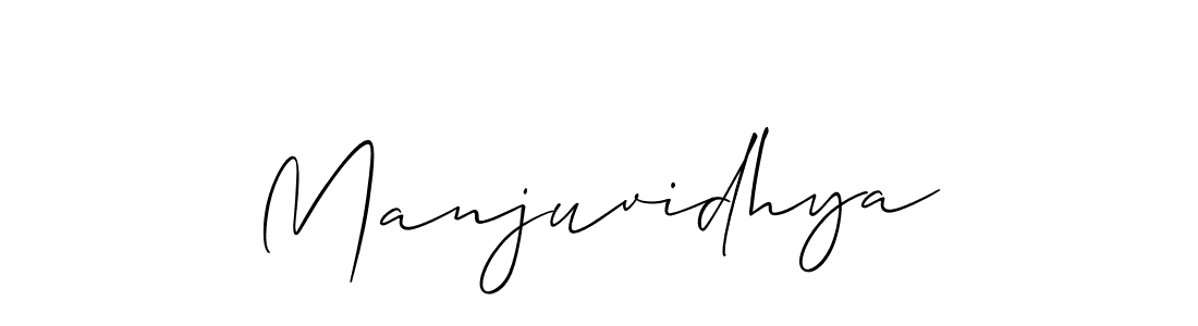 How to make Manjuvidhya name signature. Use Allison_Script style for creating short signs online. This is the latest handwritten sign. Manjuvidhya signature style 2 images and pictures png