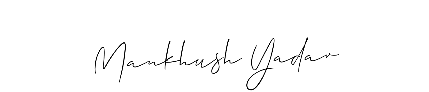 You should practise on your own different ways (Allison_Script) to write your name (Mankhush Yadav) in signature. don't let someone else do it for you. Mankhush Yadav signature style 2 images and pictures png