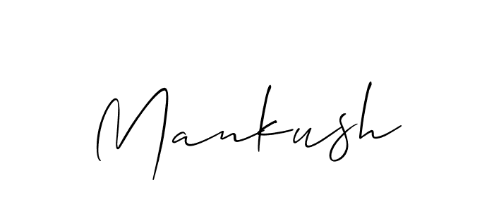 Use a signature maker to create a handwritten signature online. With this signature software, you can design (Allison_Script) your own signature for name Mankush. Mankush signature style 2 images and pictures png