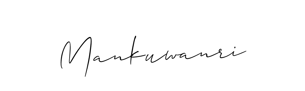 Use a signature maker to create a handwritten signature online. With this signature software, you can design (Allison_Script) your own signature for name Mankuwanri. Mankuwanri signature style 2 images and pictures png