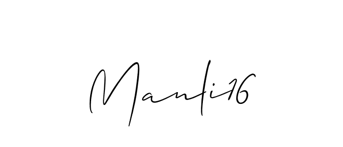 Make a beautiful signature design for name Manli16. With this signature (Allison_Script) style, you can create a handwritten signature for free. Manli16 signature style 2 images and pictures png