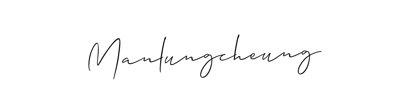 Create a beautiful signature design for name Manlungcheung. With this signature (Allison_Script) fonts, you can make a handwritten signature for free. Manlungcheung signature style 2 images and pictures png