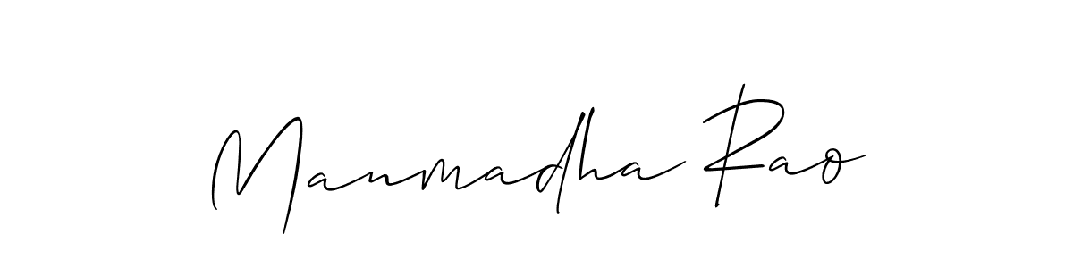 Make a beautiful signature design for name Manmadha Rao. With this signature (Allison_Script) style, you can create a handwritten signature for free. Manmadha Rao signature style 2 images and pictures png