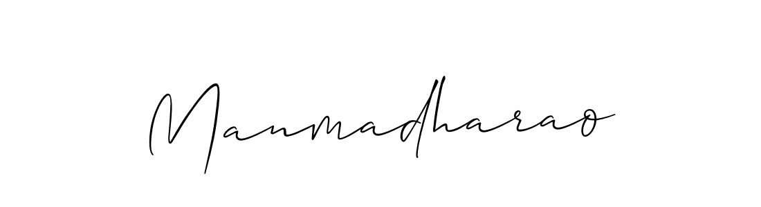 Use a signature maker to create a handwritten signature online. With this signature software, you can design (Allison_Script) your own signature for name Manmadharao. Manmadharao signature style 2 images and pictures png