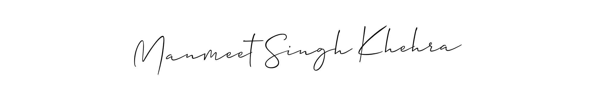 Make a short Manmeet Singh Khehra signature style. Manage your documents anywhere anytime using Allison_Script. Create and add eSignatures, submit forms, share and send files easily. Manmeet Singh Khehra signature style 2 images and pictures png