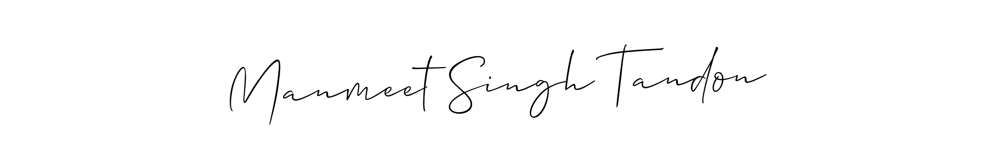 How to make Manmeet Singh Tandon signature? Allison_Script is a professional autograph style. Create handwritten signature for Manmeet Singh Tandon name. Manmeet Singh Tandon signature style 2 images and pictures png