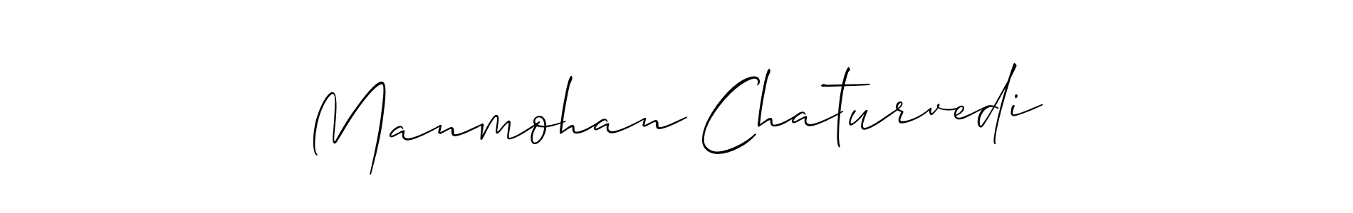 Allison_Script is a professional signature style that is perfect for those who want to add a touch of class to their signature. It is also a great choice for those who want to make their signature more unique. Get Manmohan Chaturvedi name to fancy signature for free. Manmohan Chaturvedi signature style 2 images and pictures png