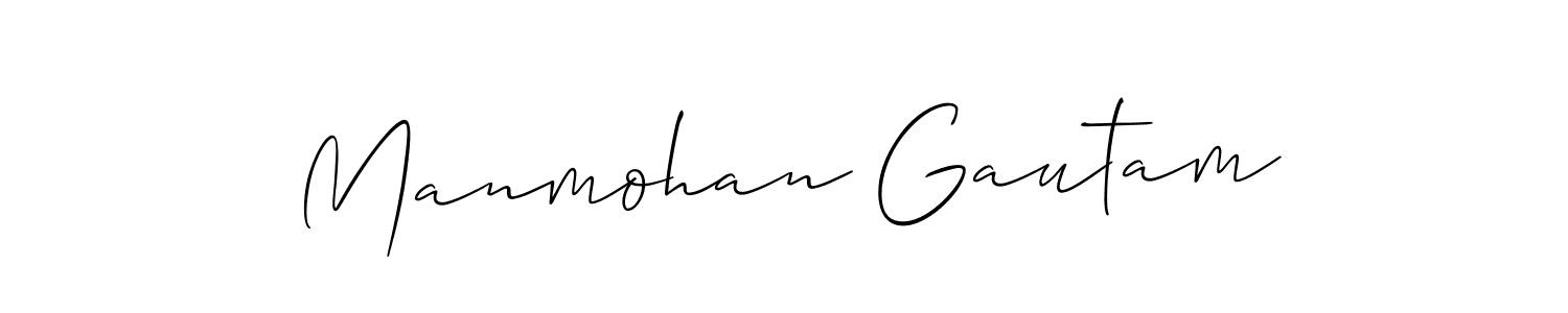 How to make Manmohan Gautam signature? Allison_Script is a professional autograph style. Create handwritten signature for Manmohan Gautam name. Manmohan Gautam signature style 2 images and pictures png