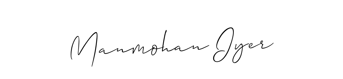 How to make Manmohan Iyer name signature. Use Allison_Script style for creating short signs online. This is the latest handwritten sign. Manmohan Iyer signature style 2 images and pictures png