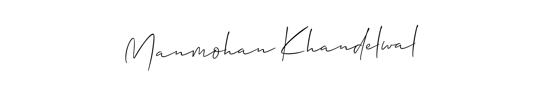 Design your own signature with our free online signature maker. With this signature software, you can create a handwritten (Allison_Script) signature for name Manmohan Khandelwal. Manmohan Khandelwal signature style 2 images and pictures png
