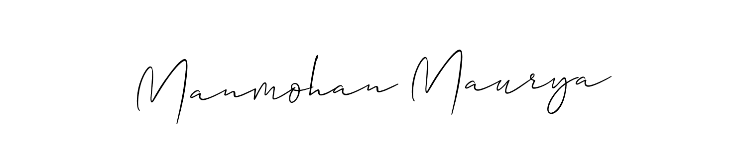 The best way (Allison_Script) to make a short signature is to pick only two or three words in your name. The name Manmohan Maurya include a total of six letters. For converting this name. Manmohan Maurya signature style 2 images and pictures png