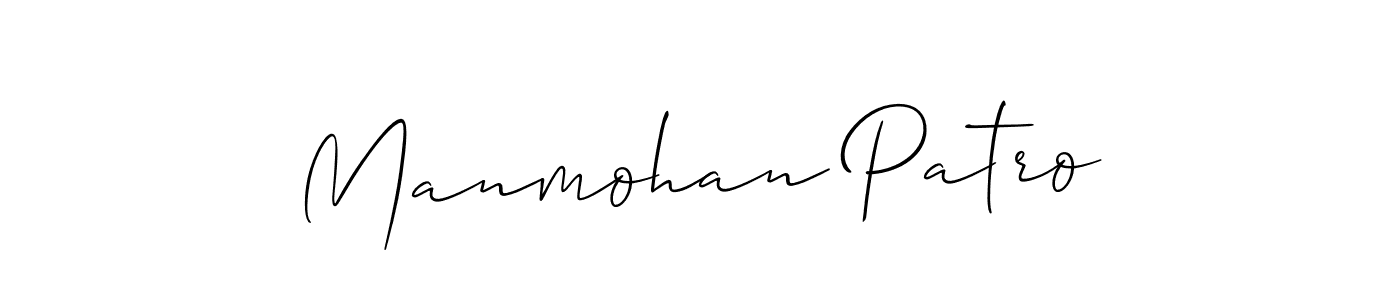 Use a signature maker to create a handwritten signature online. With this signature software, you can design (Allison_Script) your own signature for name Manmohan Patro. Manmohan Patro signature style 2 images and pictures png