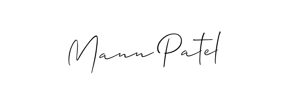 How to make Mann Patel name signature. Use Allison_Script style for creating short signs online. This is the latest handwritten sign. Mann Patel signature style 2 images and pictures png