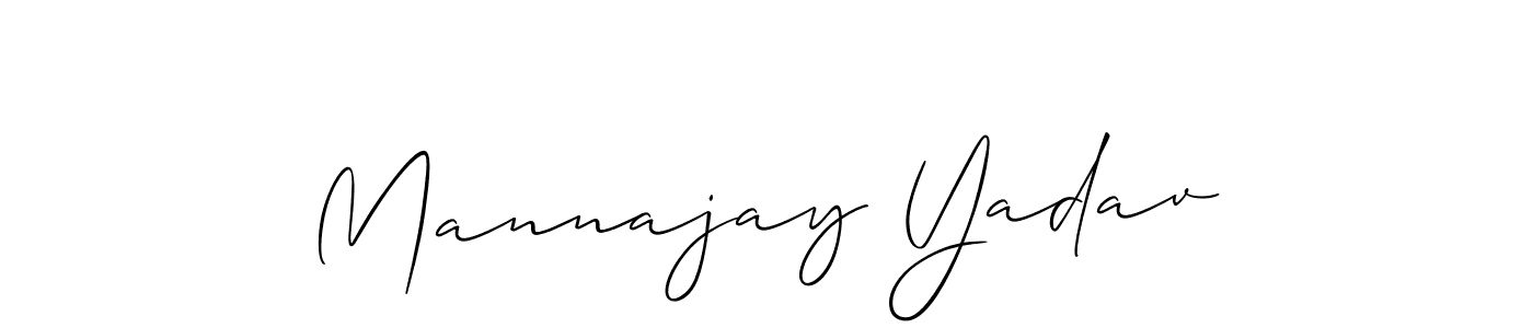 You should practise on your own different ways (Allison_Script) to write your name (Mannajay Yadav) in signature. don't let someone else do it for you. Mannajay Yadav signature style 2 images and pictures png