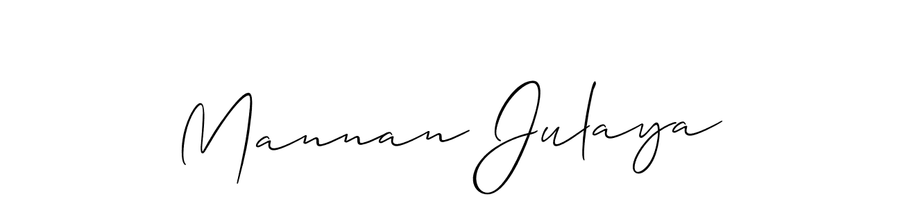 How to make Mannan Julaya signature? Allison_Script is a professional autograph style. Create handwritten signature for Mannan Julaya name. Mannan Julaya signature style 2 images and pictures png