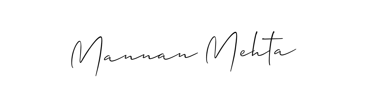 Use a signature maker to create a handwritten signature online. With this signature software, you can design (Allison_Script) your own signature for name Mannan Mehta. Mannan Mehta signature style 2 images and pictures png