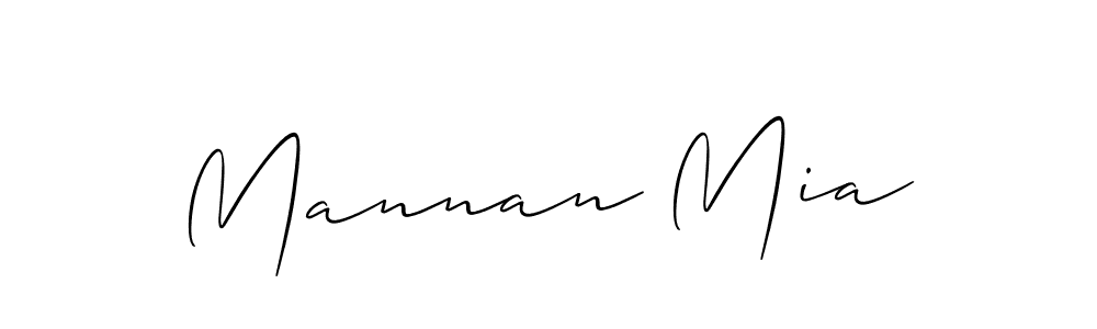 The best way (Allison_Script) to make a short signature is to pick only two or three words in your name. The name Mannan Mia include a total of six letters. For converting this name. Mannan Mia signature style 2 images and pictures png