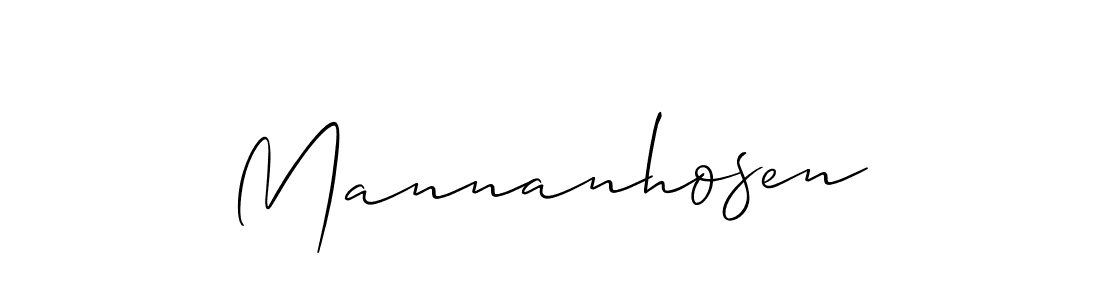 Create a beautiful signature design for name Mannanhosen. With this signature (Allison_Script) fonts, you can make a handwritten signature for free. Mannanhosen signature style 2 images and pictures png
