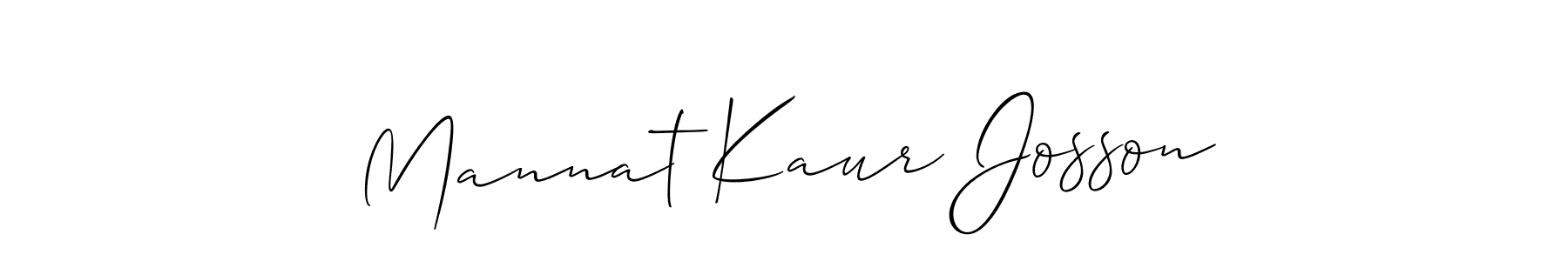 How to make Mannat Kaur Josson signature? Allison_Script is a professional autograph style. Create handwritten signature for Mannat Kaur Josson name. Mannat Kaur Josson signature style 2 images and pictures png