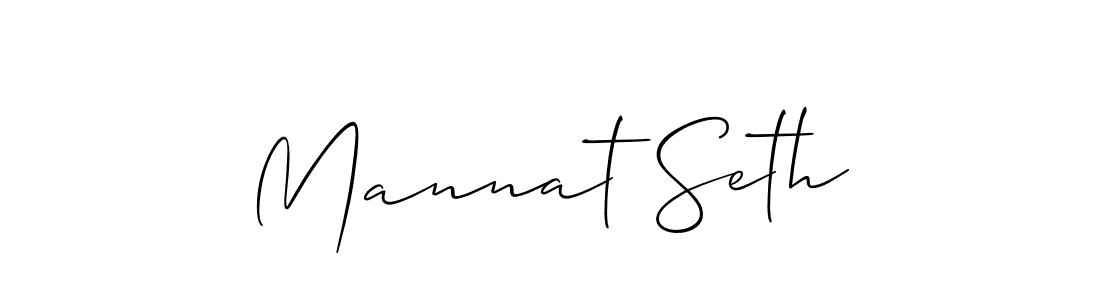 How to make Mannat Seth signature? Allison_Script is a professional autograph style. Create handwritten signature for Mannat Seth name. Mannat Seth signature style 2 images and pictures png