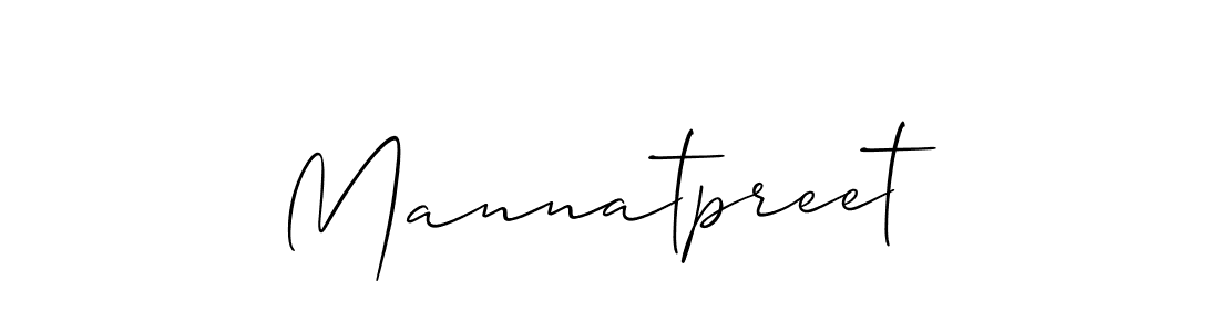 Create a beautiful signature design for name Mannatpreet. With this signature (Allison_Script) fonts, you can make a handwritten signature for free. Mannatpreet signature style 2 images and pictures png