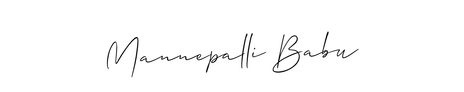 How to make Mannepalli Babu name signature. Use Allison_Script style for creating short signs online. This is the latest handwritten sign. Mannepalli Babu signature style 2 images and pictures png