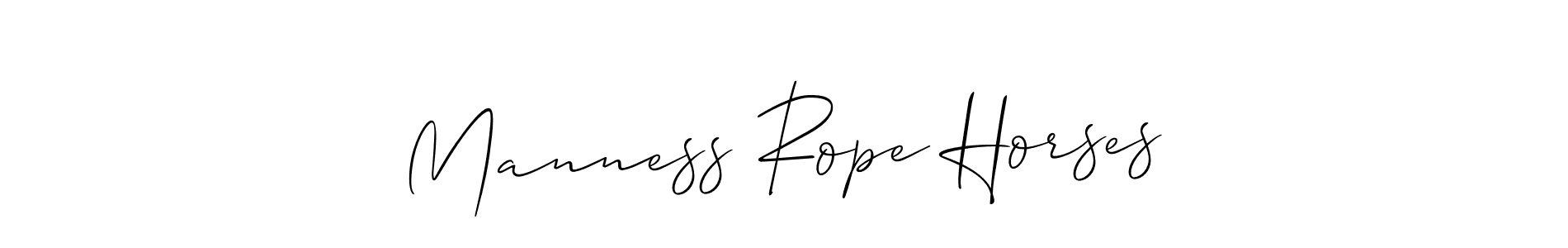 Allison_Script is a professional signature style that is perfect for those who want to add a touch of class to their signature. It is also a great choice for those who want to make their signature more unique. Get Manness Rope Horses name to fancy signature for free. Manness Rope Horses signature style 2 images and pictures png