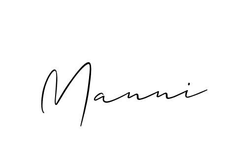 Create a beautiful signature design for name Manni. With this signature (Allison_Script) fonts, you can make a handwritten signature for free. Manni signature style 2 images and pictures png