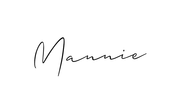 How to make Mannie signature? Allison_Script is a professional autograph style. Create handwritten signature for Mannie name. Mannie signature style 2 images and pictures png