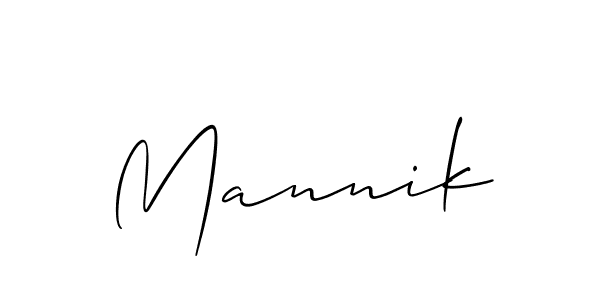 Design your own signature with our free online signature maker. With this signature software, you can create a handwritten (Allison_Script) signature for name Mannik. Mannik signature style 2 images and pictures png