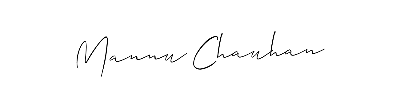 How to make Mannu Chauhan name signature. Use Allison_Script style for creating short signs online. This is the latest handwritten sign. Mannu Chauhan signature style 2 images and pictures png